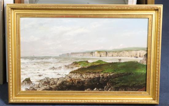 William Jenner (19th century) On the Northumbrian Coast, Flamborough Head 15.5 x 26.5in.